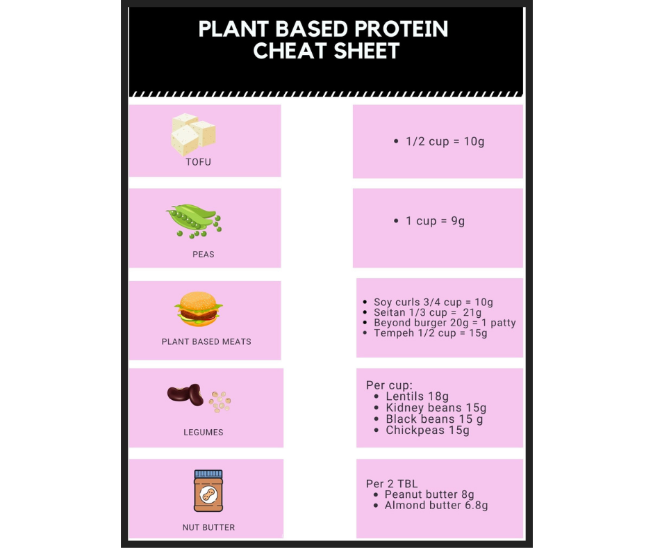Plant based protein cheat sheet